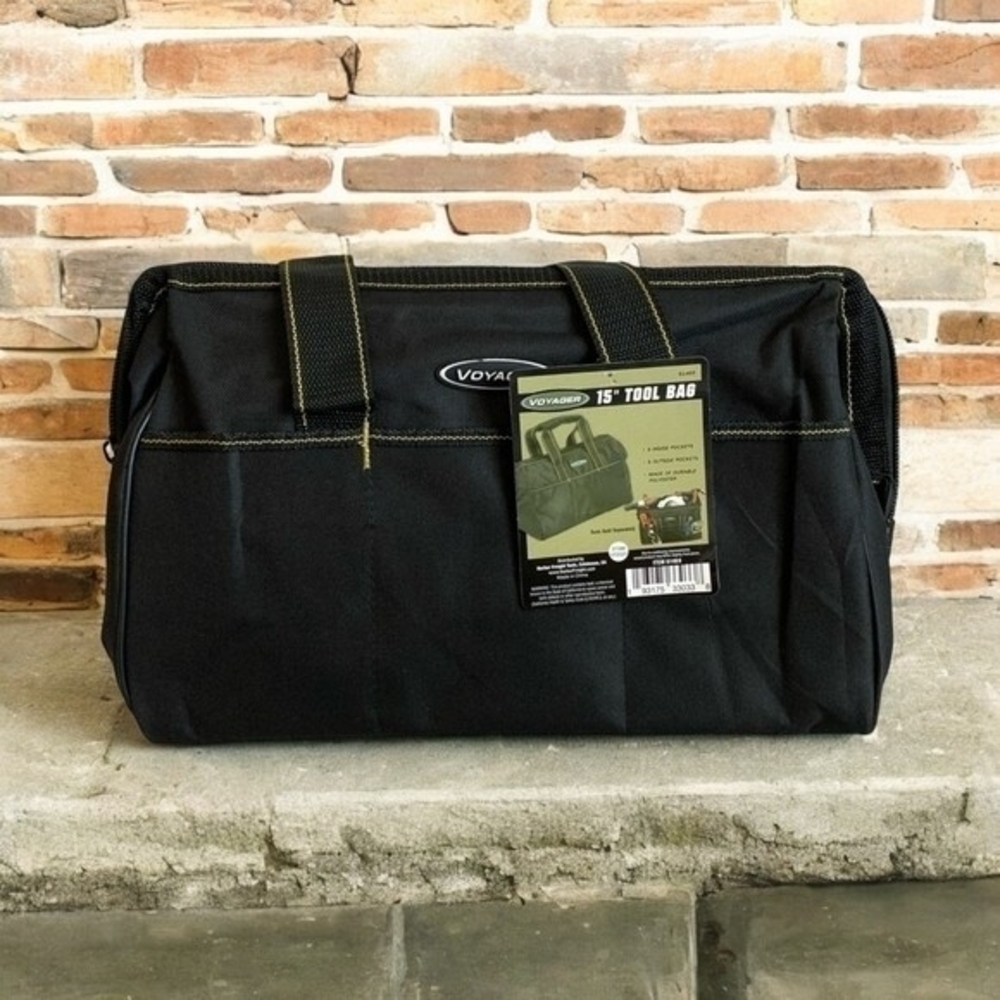 Unisex Voyager Heavy Duty Canvas Tool Bag Tote 15x10x9 Black New